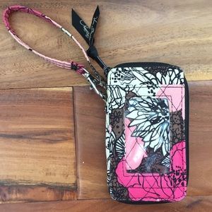 Vera Bradley Wristlet in Mocha Rouge